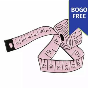 Pink Cartoon Tape Measure Enamel Pin